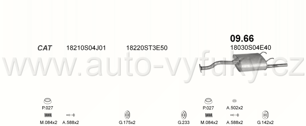 HONDA CIVIC 1.5 SEDAN 0/1993-0/1995 1493ccm 66kW / 90HP KAT 1.5i VEi 16V