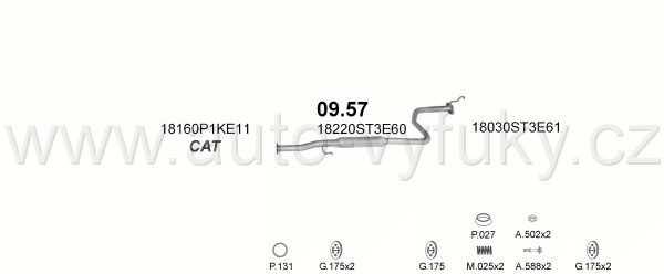 HONDA CIVIC 1.6 HATCHBACK 0/1995-9/1998 1590ccm 93kW / 126HP KAT 1.6i 16V HB 5D