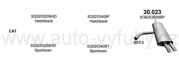 VOLKSWAGEN GOLF VII 1.5 5/2017-0/2020 1495ccm 110kW / 150HP KAT 1.5 TSi
