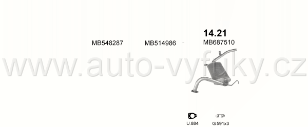 MITSUBISHI LANCER 1.8 D SEDAN 9/1988-8/1992 1795ccm 43kW / 58HP C64A