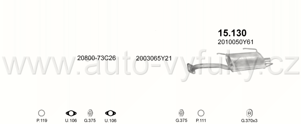 NISSAN SUNNY 1.6 HATCHBACK 10/1992-10/1995 1597ccm 75kW / 102HP KAT 1.6i 16V N14