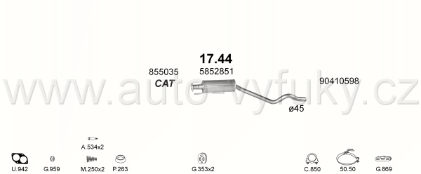 OPEL ASTRA F 1.6 HATCHBACK 10/1991-0/1996 1598ccm 74kW / 100HP KAT 1.6i GT
