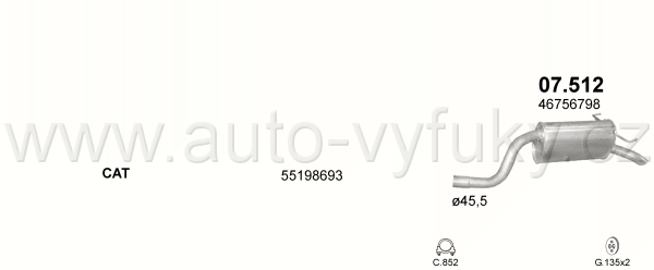 FIAT PUNTO II 1.4 HATCHBACK 7/2003-0/0 1368ccm 70kW / 95HP KAT 1.4