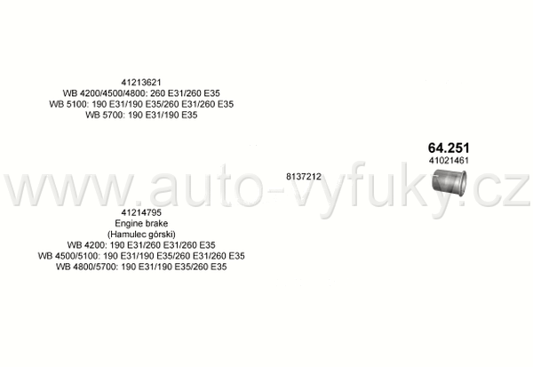 IVECO EUROSTAR CURSOR 7.8 Valn�k 8/1998-0/0 7790ccm 228-259kW / 310-352HP WB 4200: 190 E31/260 E31/260 E35 ; WB 4500/4800/5100: 190 E31/190 E35/260 E31/260 E35 ; WB