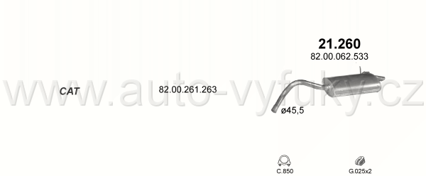 RENAULT KANGOO 1.6 0/2001-0/2008 1598ccm 70kW / 95HP KAT 1.6i 16V