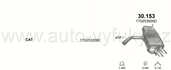 VOLKSWAGEN TOURAN 1.9 D 2/2003-5/2004 1896ccm 74-77kW / 100-105HP KAT 1.9 TDi Turbo Diesel