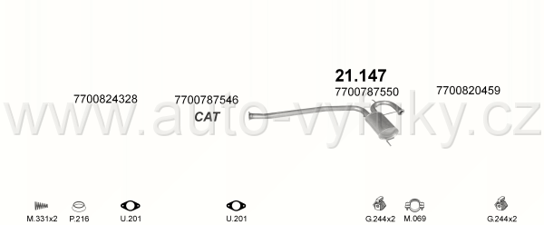 RENAULT R19 1.7 SEDAN 5/1992-0/1996 1721ccm 68kW / 92HP KAT GTX, TXE, CHAMADE, MAN.
