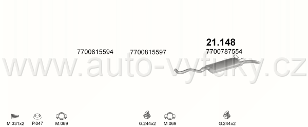 RENAULT R19 1.9 D SEDAN 7/1991-0/1996 1870ccm 68kW / 93HP CHAMADE TURBO DIESEL