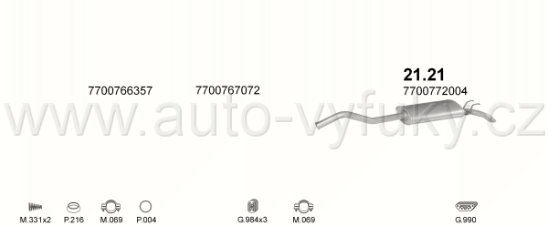 RENAULT R21 1.7 SEDAN 3/1986-4/1989 1721ccm 65kW / 88HP TS, GTS, RS, TSE, TXE