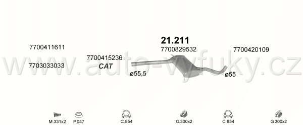 RENAULT SAFRANE 3.0 LIFTBACK 10/1992-9/1996 2963ccm 125kW / 170HP KAT 3.0i V6 RTE, RXE, RXT, AUT