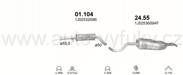 SKODA OCTAVIA 2.0 HATCHBACK, KOMBI 5/1999-5/2007 1989ccm 85kW / 115HP KAT 2.0i