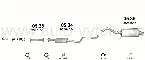 DAEWOO TACUMA 2.0 0/2000-0/2000 1998ccm 89-94kW / 121-128HP KAT 2.0i 16V