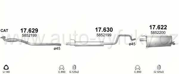OPEL MERIVA A 1.6 5/2003-12/2005 1598ccm 74kW / 100HP KAT 1.6i 16V