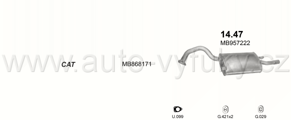 MITSUBISHI GALANT 1.8 HATCHBACK, SEDAN 11/1992-8/1996 1834ccm 81-85-93kW / 110-115-126HP KAT 1.8i 16V