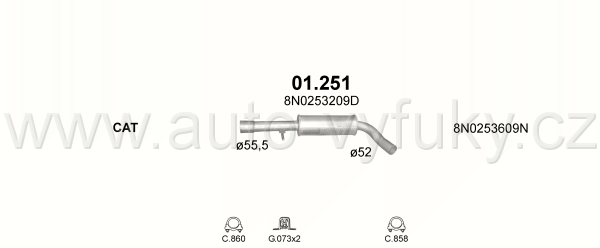 AUDI TT 1.8 T COUPE,CABRIO 10/1998-6/2006 1781ccm 110-120-132-140kW / 150-163-180-190HP KAT 1.8T Turbo