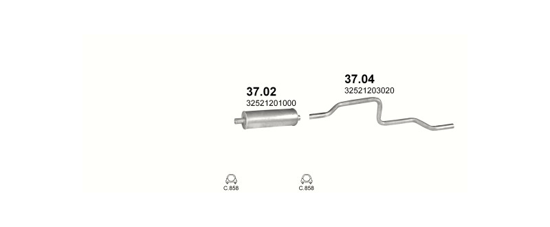 Schéma výfukového systému LUBLIN LUBLIN I 2.4 D – 2.4 Turbo Diesel 4CT90