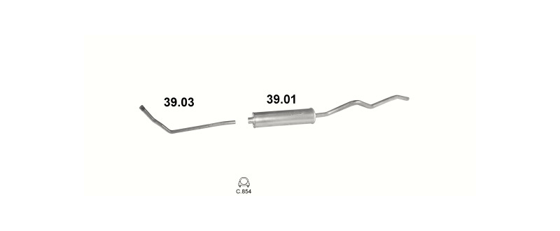 Schéma výfukového systému UAZ 469B 2.5 – SWB