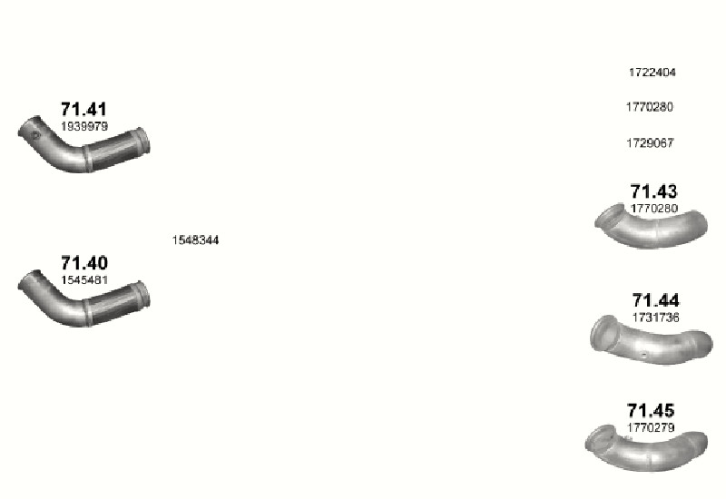 Schéma výfukového systému SCANIA P, R, T 15.6 – DC 16 R500/R560/R620 – sestava 3