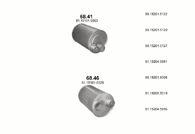 Schéma výfukového systému MAN LION`S CITY 7.0 – NL 223/263/313 D0826/36 LUH – sestava 2