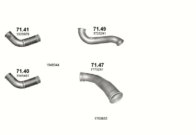 Schéma výfukového systému SCANIA P, R, T 15.6 – DC 16 R500/R560/R620 – sestava 2
