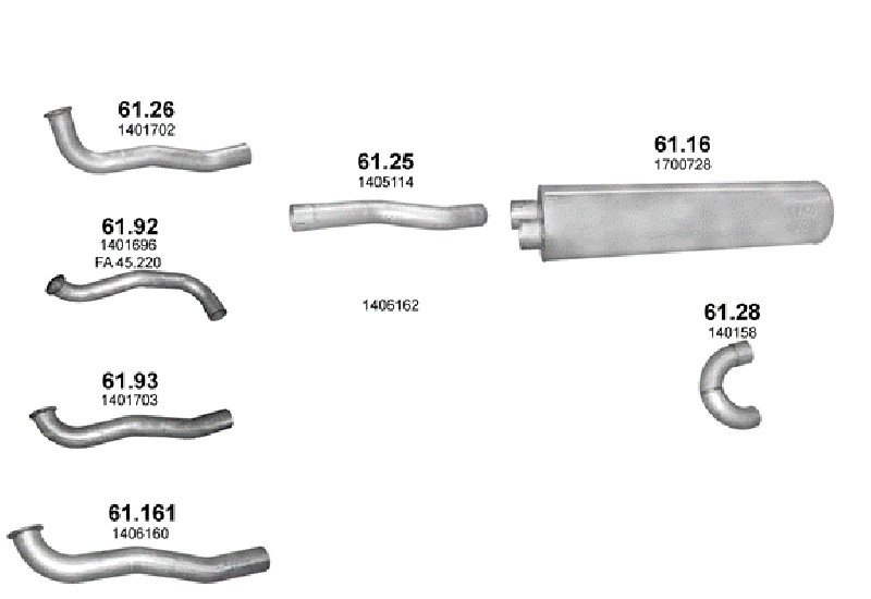 Schéma výfukového systému DAF LF 45 5.9 – 7,5T/10T/12T – sestava 4