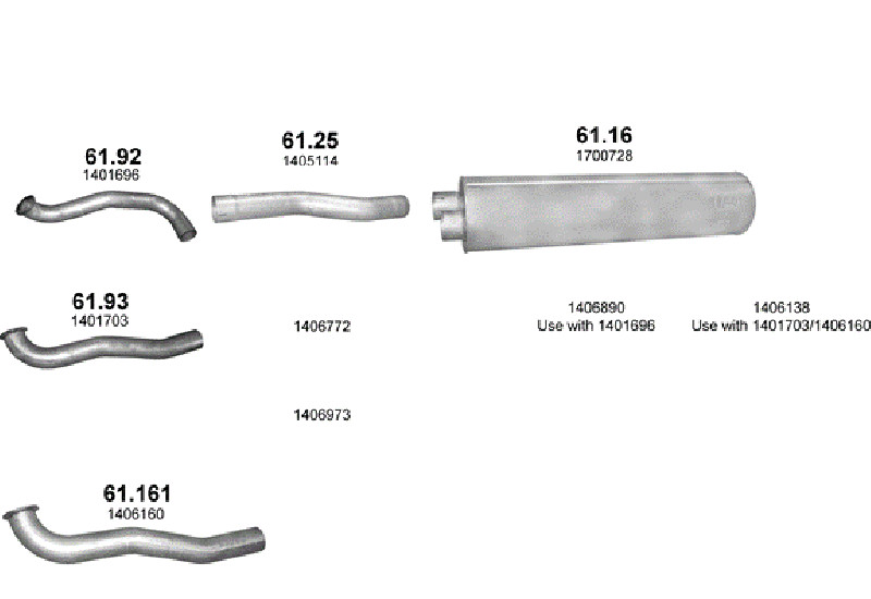 Schéma výfukového systému DAF LF 45 5.9 – 7,5T/10T/12T – sestava 3