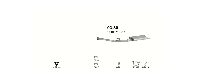 Schéma výfukového systému BMW 3 E30 2.0 – 320 I